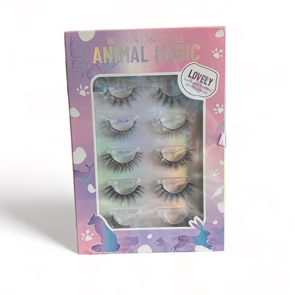 Easy False Eyelashes Animal Magic 5 pairs of Mixed Super Natural with tweezers - Picture 11 of 12